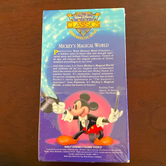 NWT - WALT DISNEY MINI CLASSICS Vhs Video Commemorative MICKEY'S MAGICAL WORLD. - Picture 2 of 3